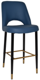 Albury Side Bar Stool 750 Metal Black Brass | In Stock | Nufurn Commercial Furniture 