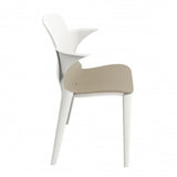 lyza - outdoor restaurant chair - resol white and sand