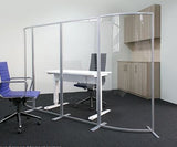 Nufurn Mobile Room Divider Acoustic Partition Clear Perspex