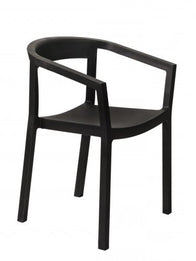 Black outdoor cafe chair - Peach