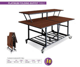 Nufurn Platinum Centre Folding Mobile Buffet and Catering Table with lockable castors