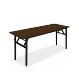 Nufurn Platinum Trestle Table for Conferences & Events.  Black Spring Locking Folding Frame with Wenge 3716K Commercial Laminate Table Top for Linen Free Conferences and Events.