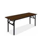 Nufurn Platinum Narrow Seminar Table for Conferences & Events.  Black Spring Locking Folding Frame with Wenge 3716K Commercial Laminate Table Top for Linen Free Conferences and Events.