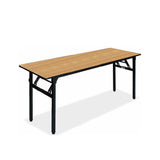 Nufurn Platinum Narrow Seminar Table for Conferences & Events.  Black Spring Locking Folding Frame with Natural Oak 7634K Commercial Laminate Table Top for Linen Free Conferences and Events.