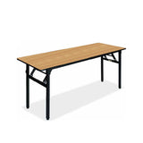 Nufurn Platinum Trestle Table for Conferences & Events.  Black Spring Locking Folding Frame with Natural Oak 7634K Commercial Laminate Table Top for Linen Free Conferences and Events.