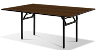Nufurn Platinum Extra Wide Trestle Table for Conferences & Events.  Black Spring Locking Folding Frame with Wenge 3716K Commercial Laminate Table Top for Linen Free Conferences and Events.