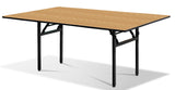 Nufurn Platinum Extra Wide Trestle Table for Conferences & Events.  Black Spring Locking Folding Frame with Natural Oak 7634K Commercial Laminate Table Top for Linen Free Conferences and Events.