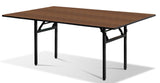 Nufurn Platinum Extra Wide Trestle Table for Conferences & Events.  Black Spring Locking Folding Frame with Dark Walnut 7736K Commercial Laminate Table Top for Linen Free Conferences and Events.