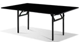 Nufurn Platinum Extra Wide Trestle Table for Conferences & Events.  Black Spring Locking Folding Frame with Black Commercial Laminate Table Top for Linen Free Conferences and Events.