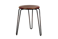 Sunshine Mansion Low Stool by Nufurn for Pubs, Clubs, Hotels, Restaurant and Cafe Seating.  Hairpin Leg Low Stool with Timber Seat