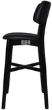 Toorak Phoenix Timber Bar Stool with Upholstered Vinyl Seat Pads and Back Rests for Clubs, Pubs and Hotels