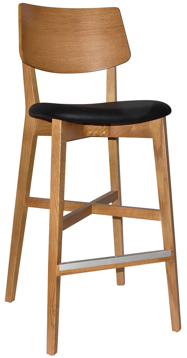 Toorak Timber Bar Stool - Uph Seat | In Stock | Nufurn Commercial Furniture 