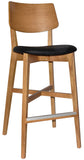 Toorak Phoenix Timber Bar Stool with Upholstered Vinyl Seat Pads for Clubs, Pubs and Hotels