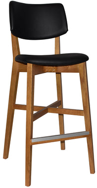 Toorak Timber Bar Stool - Uph Seat & Back | In Stock | Nufurn Commercial Furniture 