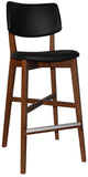 Toorak Phoenix Timber Bar Stool with Upholstered Vinyl Seat Pads and Back Rests for Clubs, Pubs and Hotels