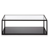 GREENHILL Coffee table 110x60 metal glass black clear | In Stock