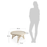 THAIS Coffee table wood mindi grey 81cm | In Stock