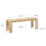 VICTOIRE Solid Teak Outdoor Bench 135x38cm | Buy Online