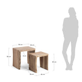 KAIRY Set 2 nesting tables wood wattle/acacia | In Stock