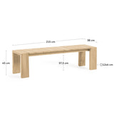 VICTOIRE Solid Teak Outdoor Bench 215x38cm | Buy Online
