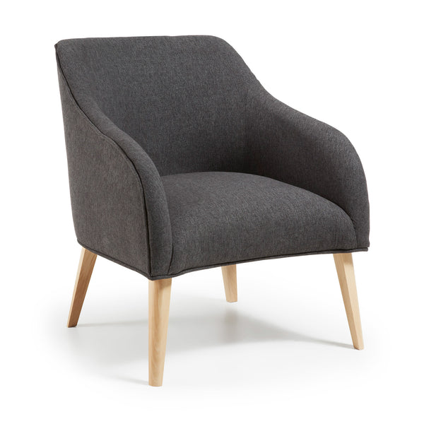 LOBBY Armchair fabric graphite natural legs | In Stock