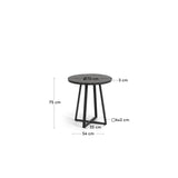 TELLA Black Terrazzo Table 70cm | In Stock | Nufurn Commercial Furniture 