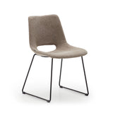 ZIGGY Chair brown fabric black metal | In Stock