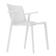 outdoor restaurant chair - netkat arm chair - resol white