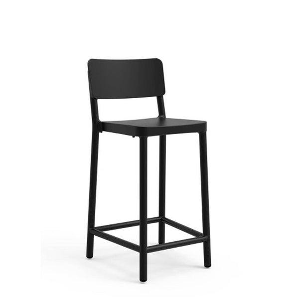 outdoor restaurant chair - medium stool - lisboa black