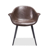 Nufurn Slater Tub Chair for Restaurant Dining and Lounge Seating in Hotels, Pubs, Clubs & Restaurants.  Synthetic leather with baseball stitched seat and metal legs