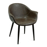 Nufurn Slater Tub Chair for Restaurant Dining and Lounge Seating in Hotels, Pubs, Clubs & Restaurants.  Synthetic leather with baseball stitched seat and Timber legs