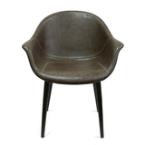 Nufurn Slater Tub Chair for Restaurant Dining and Lounge Seating in Hotels, Pubs, Clubs & Restaurants.  Synthetic leather with baseball stitched seat and metal legs