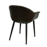 Nufurn Slater Tub Chair for Restaurant Dining and Lounge Seating in Hotels, Pubs, Clubs & Restaurants.  Synthetic leather with baseball stitched seat and metal legs